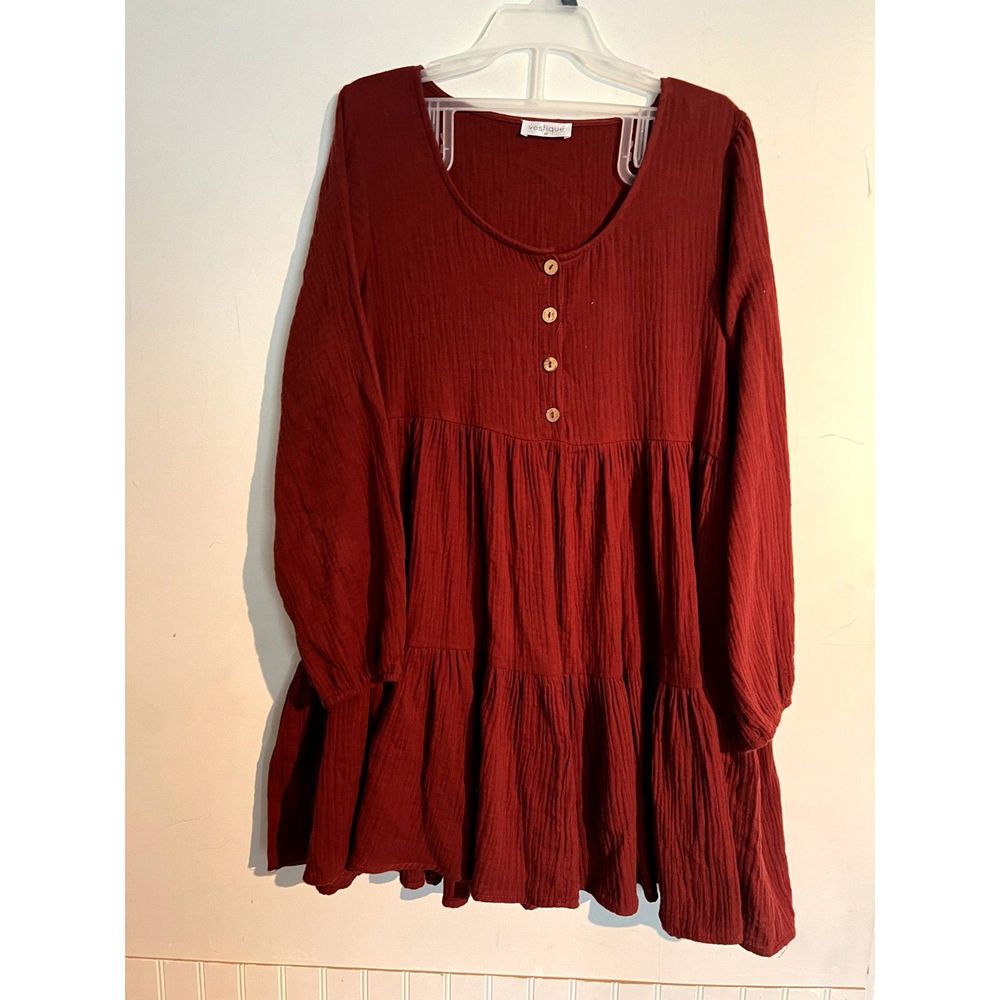 Vestique Womens Medium Tunic Blouse Boho Hippie Bohemian